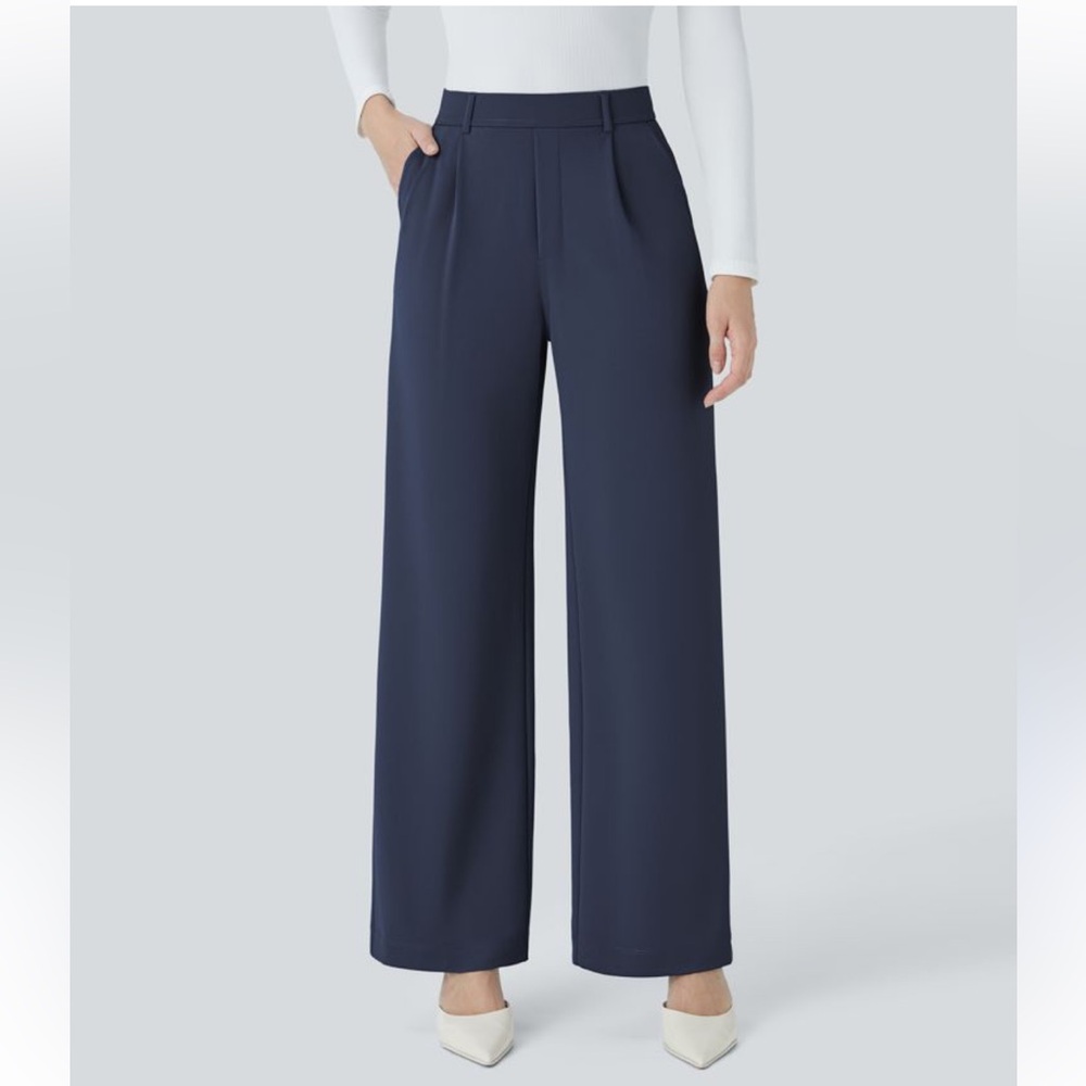 HALARA Navy Wide Leg Pants
